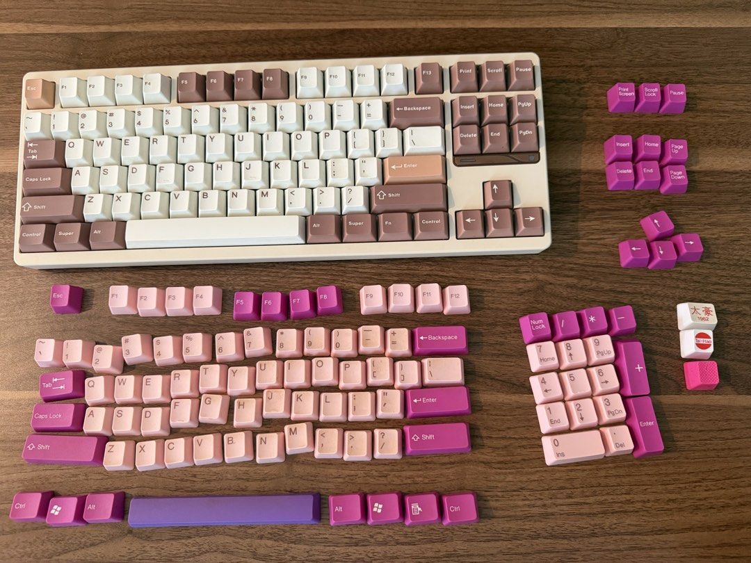 Tai-Hao Raspberry ABS Doubleshot 104 Keys Keycaps Set (Category: Computer Keyboard) located in Manila. Submitted by ririboo888 (Listing ID 1447906781, Image 2). Description: - Tai-Hao Raspberry ABS Doubleshot Keycaps Set only - Vibrant pink and purple color scheme - needs a little cleaning .