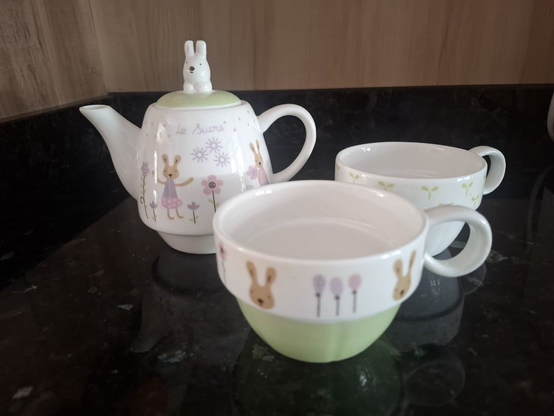 Teapot and Cup Set cute bunny501707932885985285