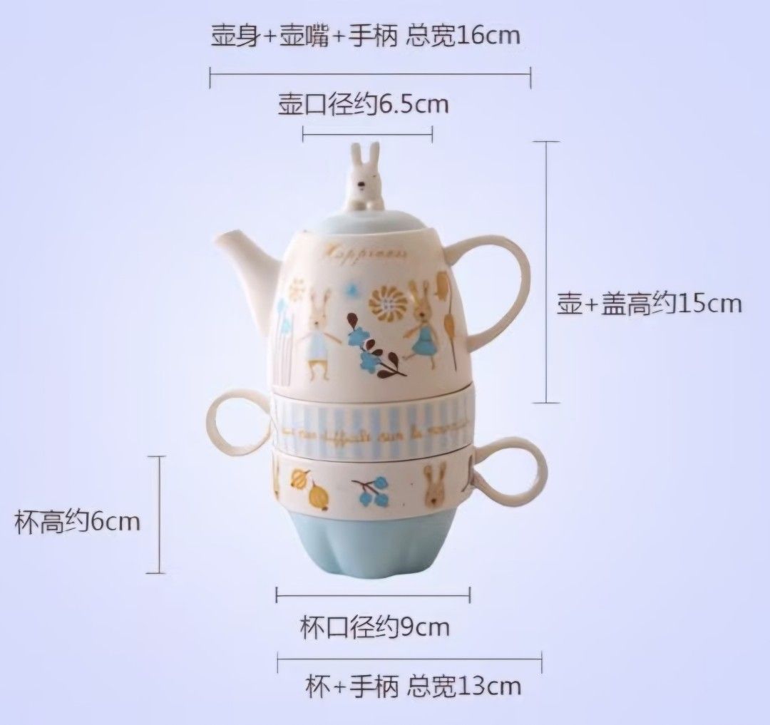 Teapot and Cup Set cute bunny501707932885985281