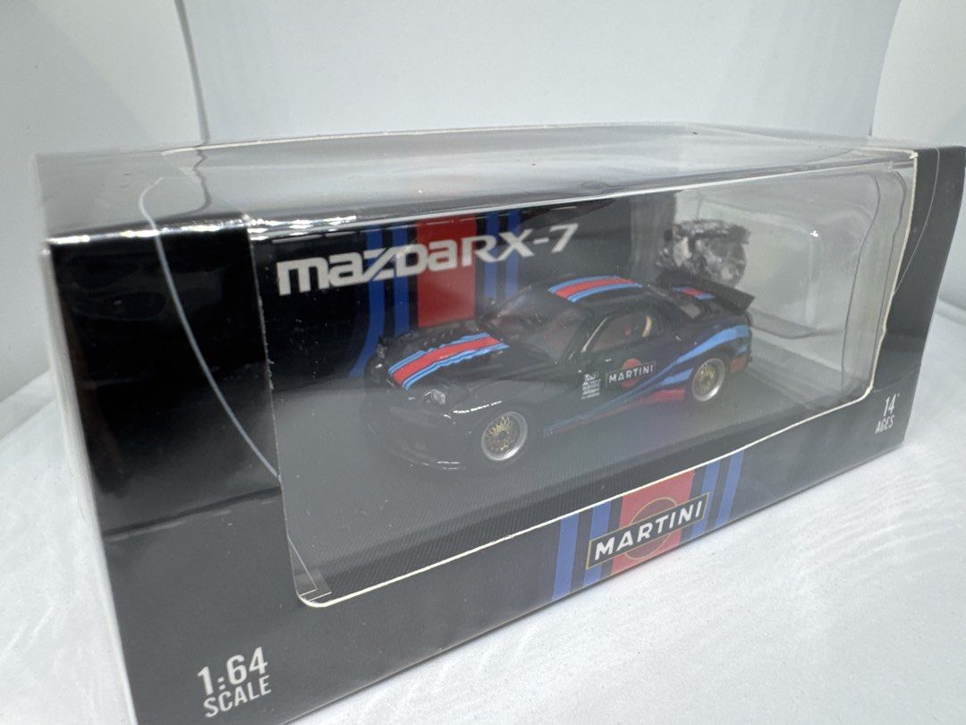 Time Micro 1:64 Mazda RX-7 Martini Racing Diecast Model Car, 玩具