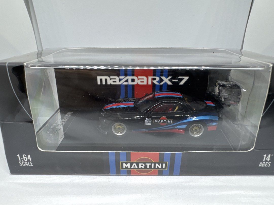Time Micro 1:64 Mazda RX-7 Martini Racing Diecast Model Car, 玩具
