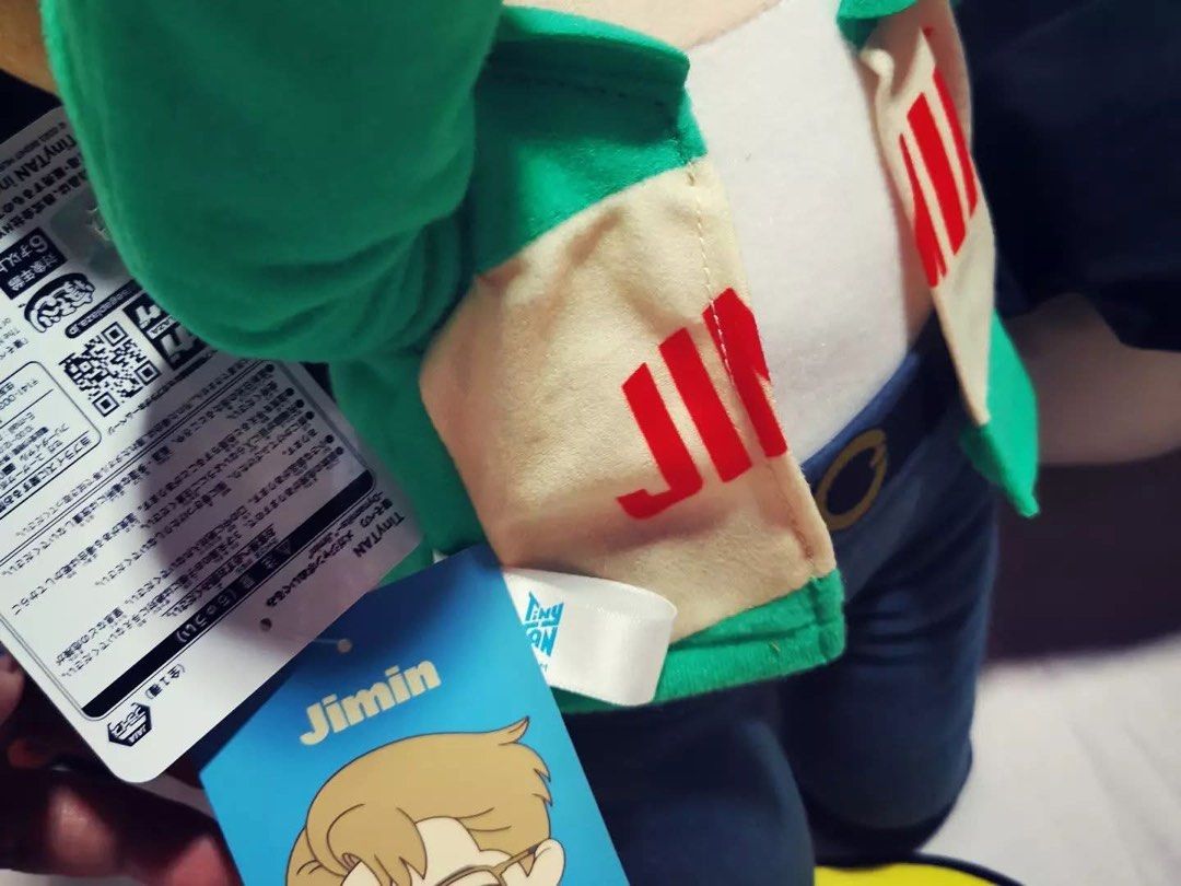 TinyTAN Jimin Plush Toy BTS Official Merchandise (Category: Plushies & Soft Toys) located in Cavite. Submitted by strawberryandsunset (Listing ID 1448076420, Image 2). Description: - Official TinyTAN Jimin plush toy - Authentic BTS merchandise - Brand new with tag still attached - Super cute and incredibly soft - Ideal for BTS fans and collectors.