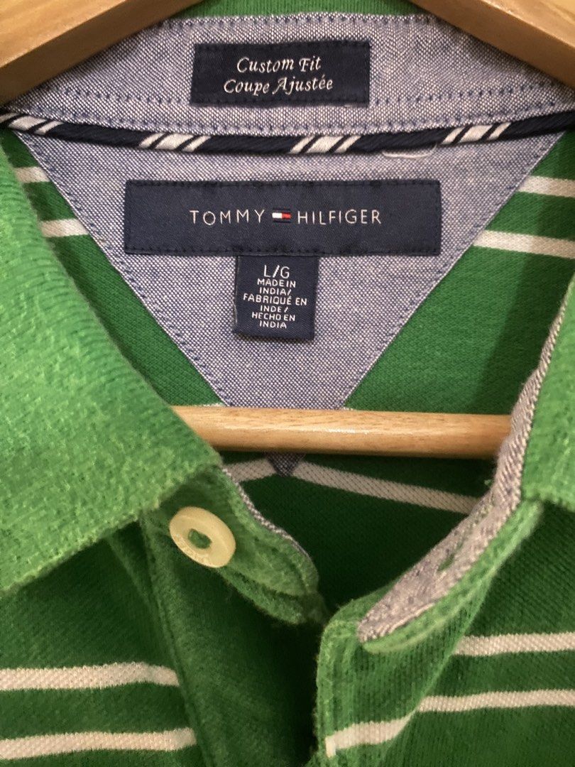 Tommy Hilfiger - Green Stripe Polo (Category: Tshirts & Polo Shirts ) located in Manila. Submitted by miggiescorner (Listing ID 1447936097, Image 2). Description: -Size large -Never worn -Ni defects or stains -G-cash payment only -Shipping is included Please message for inquiries!.