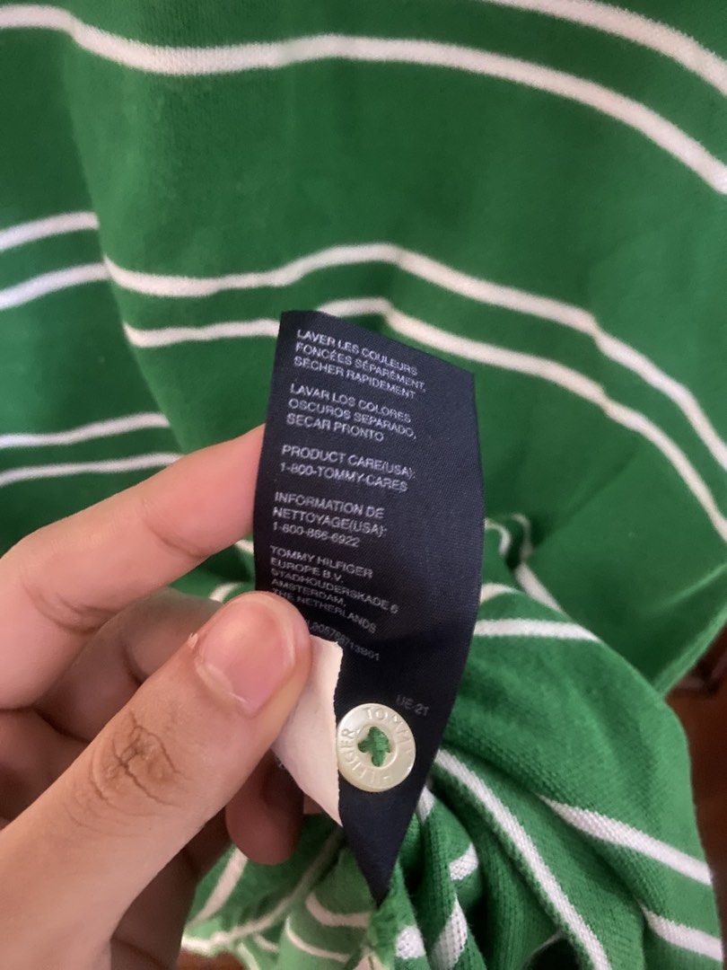 Tommy Hilfiger - Green Stripe Polo (Category: Tshirts & Polo Shirts ) located in Manila. Submitted by miggiescorner (Listing ID 1447936097, Image 3). Description: -Size large -Never worn -Ni defects or stains -G-cash payment only -Shipping is included Please message for inquiries!.
