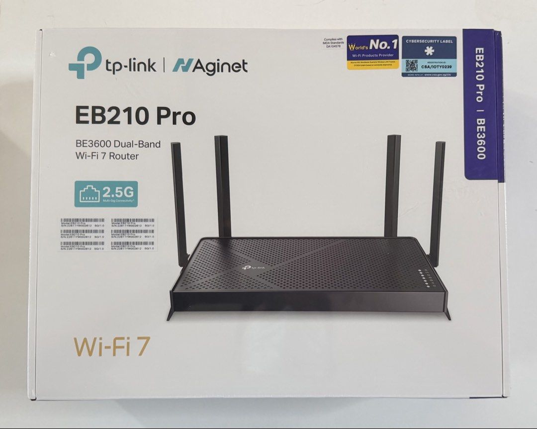 TP-Link Aginet EB210 Pro BE3600 Dual-Band Wi-Fi 7 Router