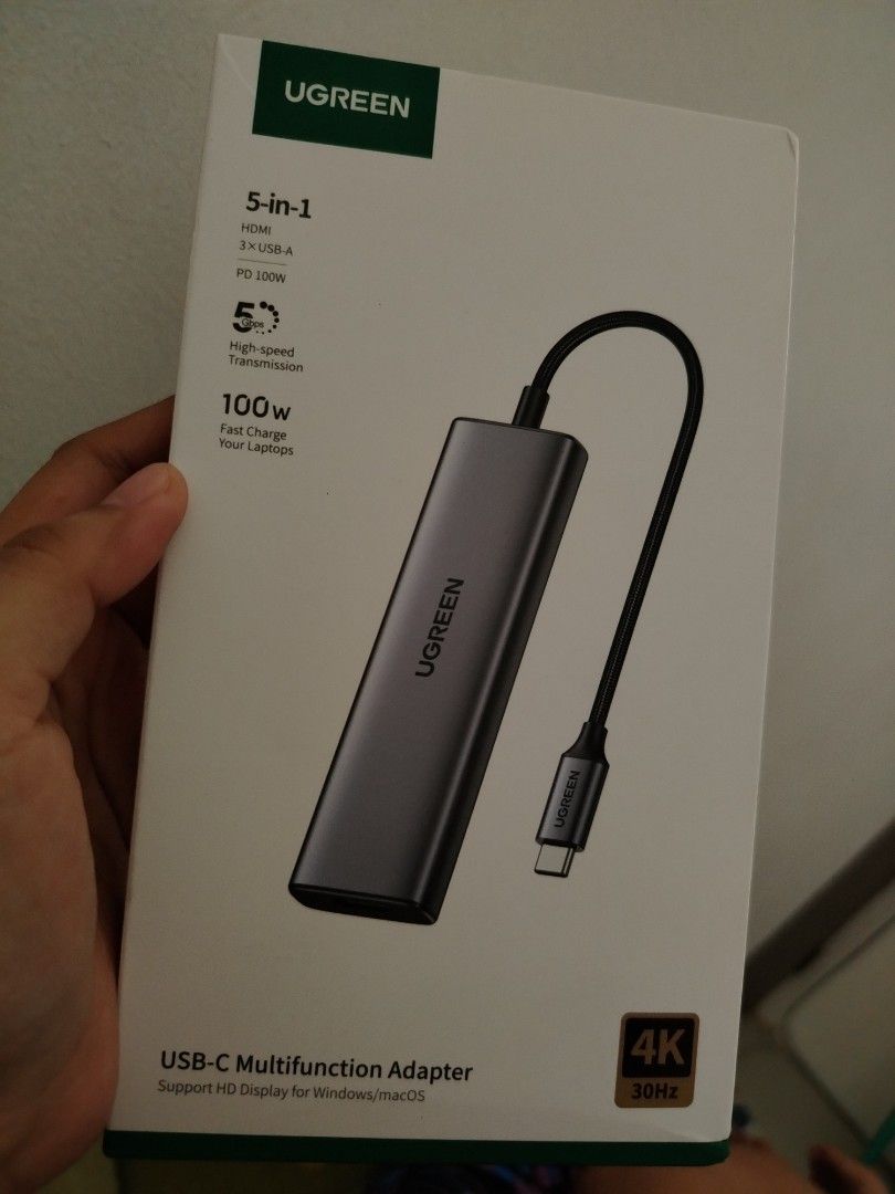 Ugreen 5in1 multifunction adapter (Category: Cables & Adaptors) located in San Juan City. Submitted by ja62493 (Listing ID 1448073608, Image 1). Description: Ugreen 5in1 type C multifunction adapter RFS: purchased for a tech project but got canceled last minute ‼️Negotiable price up to 850‼️.
