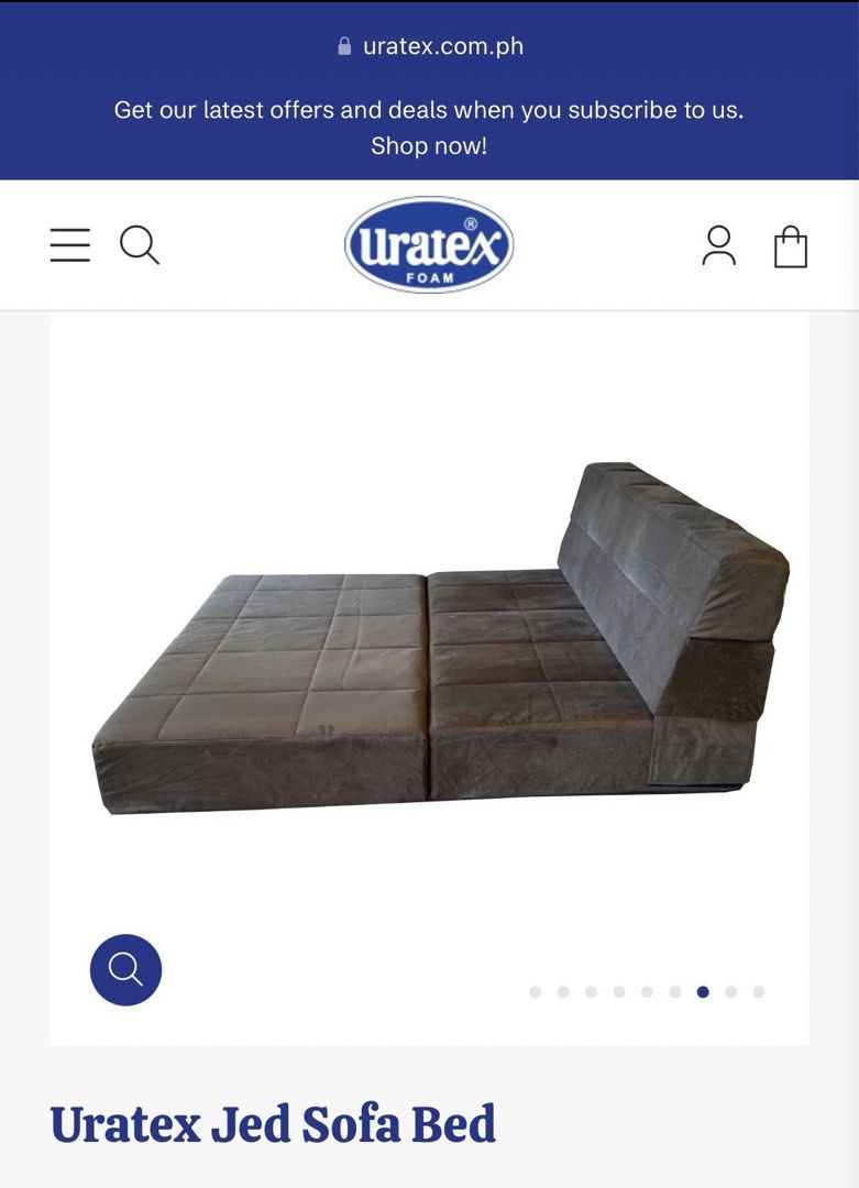 Uratex Jed Sofabed (Category: Other Home Furniture) located in Antipolo. Submitted by KwinsClowset (Listing ID 1447952438, Image 2). Description: Color Brown 48 x 75 x 7.5 inches Bed set up rarely used ( less than 10x only) Sofa set seldom used and with cover Bought Sept 2025.