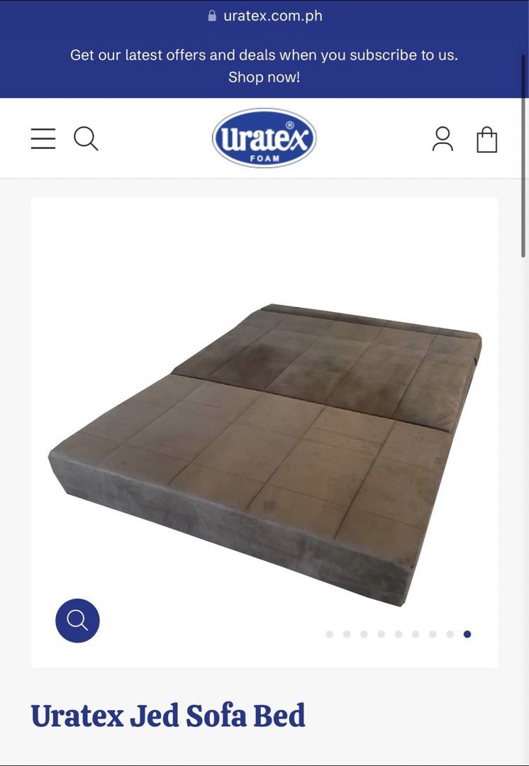 Uratex Jed Sofabed (Category: Other Home Furniture) located in Antipolo. Submitted by KwinsClowset (Listing ID 1447952438, Image 3). Description: Color Brown 48 x 75 x 7.5 inches Bed set up rarely used ( less than 10x only) Sofa set seldom used and with cover Bought Sept 2025.