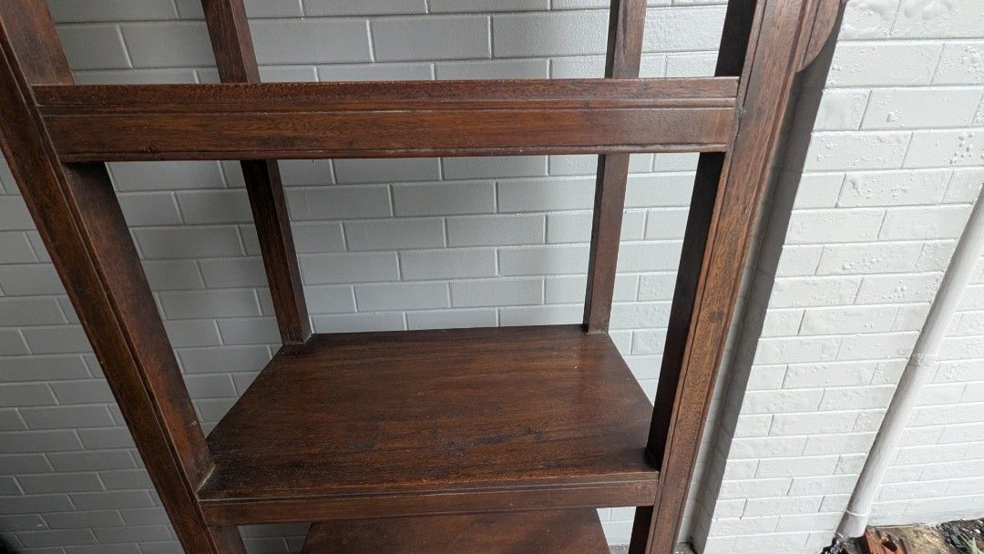 Vintage Filipino Shelf (Category: Shelves, Cabinets & Racks) located in Marikina City. Submitted by cambas (Listing ID 1447965700, Image 3). Description: Vintage Filipino Shelf (Almario) Wood type: acacia / tanguile 1st Owned Price: 20,000 Size 13 x 23 x 76 inches ( length x width x height ) Loc: Marikina.