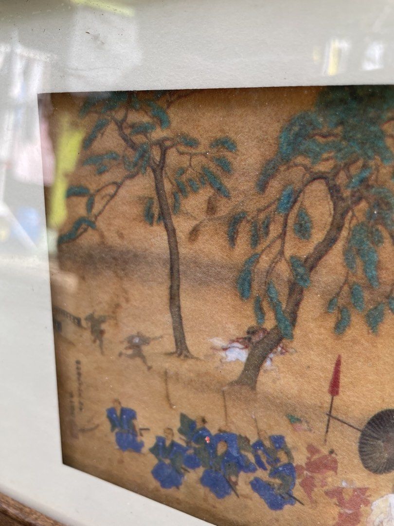 Vintage Framed Asian Scroll Painting (Category: Frames & Pictures) located in Quezon City. Submitted by eilgaraje (Listing ID 1447889949, Image 2). Description: - Vintage framed scroll painting - Depicts a detailed scene with people and horses - Features a wooden frame with a textured finish - Adds a unique touch to home decor - Approximate dimensions: 55x 22 width cm.