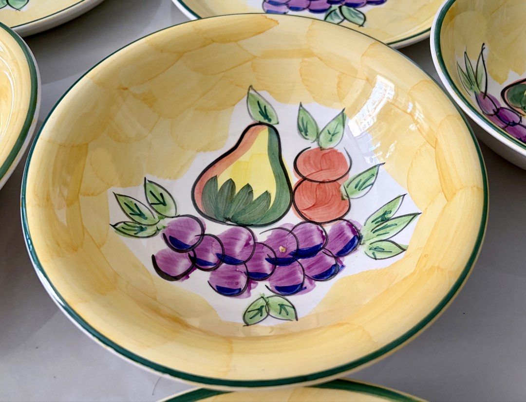 Vintage Fruit Design Ceramic Dinnerware Set with Plates Bowls501709479368478724