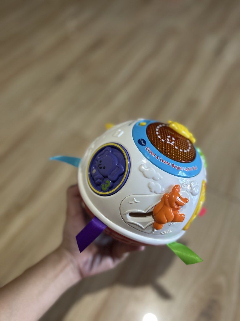 VTech Crawl & Learn Bright Lights Ball Toy (Category: Infant Playtime) located in San Jose. Submitted by denzeldave (Listing ID 1447922244, Image 3). Description: For Sale: Preloved VTech Crawl & Learn Bright Lights Ball (English & Korean Version) 🌟 550 Pesos Looking for a fun and educational toy for your little one? This preloved VTech Crawl & Learn Bright Lights Ball encourages babies to crawl, move, and learn through interactive lights, music