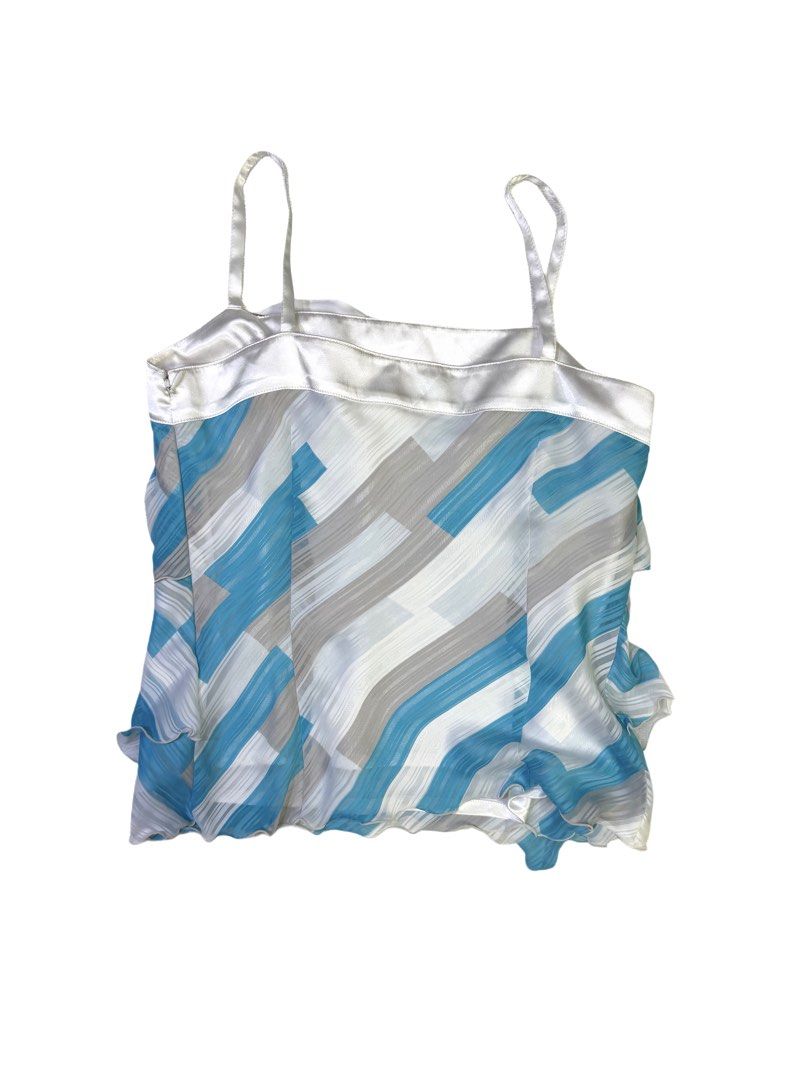 2000s y2k mcbling vintage silky going out top, sharpay evans core (Category: Sleeveless) located in Taguig. Submitted by konicart (Listing ID 1448169940, Image 2). Description: ☆ Silky/Satin-like material ☆ No flaws ☆ Best fits XS-S.