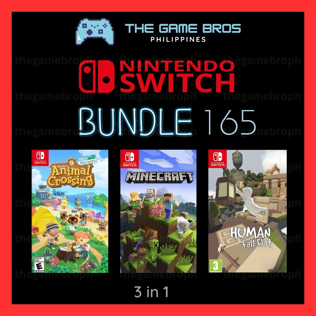 3in1 Bundle: Animal Crossing + Minecraft + Human Fall Flat (Nintendo Switch) Digital Games (Category: Nintendo) located in Manila. Submitted by thegamebroph (Listing ID 1448188543, Image 1). Description: 🔥 FEATURES 🔥 ✅ 100% SAFE and LEGAL games bought from Nintendo eShop ✅ ✅ 100% STABLE and RELIABLE !!! ✅ ✅ Not require to MODIFY your console ✅ ✅ Warranty provided✅ ✅ Instant Delivery*✅ ✅ Simple & Details Installation Guide Provided✅ ✅ 99% of all
