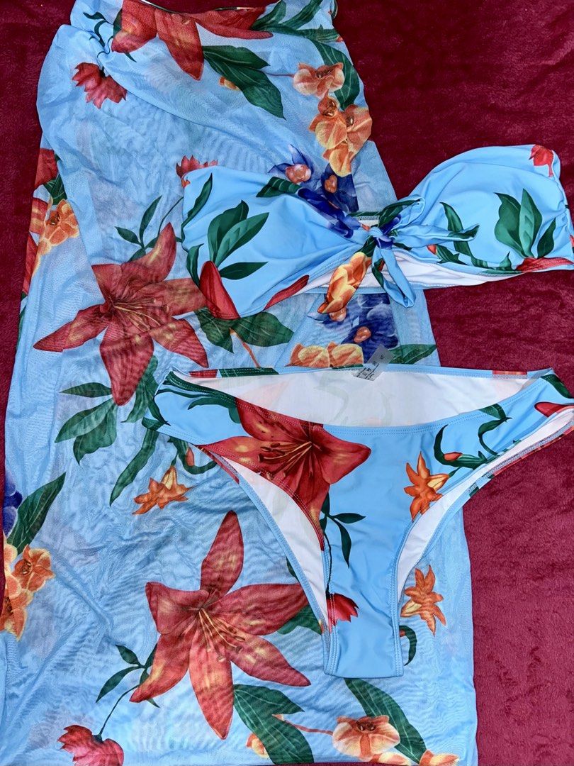 3-Piece Shein Floral Blue Bikini set (Category: Bikinis & Swimsuits) located in Paranaque City. Submitted by etherealsiren (Listing ID 1448209975, Image 2). Description: 3-Piece Shein Floral Blue Bikini set ₱249 Brand New Size: XL Comes with a Ziplock Bag.