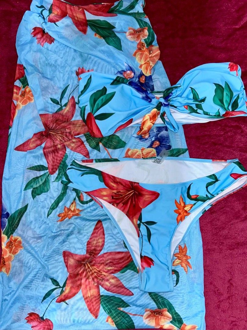 3-Piece Shein Floral Blue Bikini set (Category: Bikinis & Swimsuits) located in Manila. Submitted by coolstuffs__ (Listing ID 1448262243, Image 2). Description: 3-Piece Shein Floral Blue Bikini set Brand New Size: XL Comes with a Ziplock Bag NO WHEN WORN PIC (ww first pic model only).
