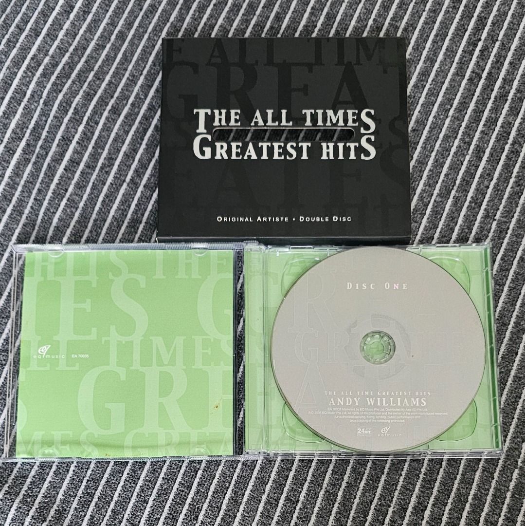 🌟🇸🇬 [2CD 24-bit dCs] Andy Williams: The All Time Greatest Hits Compilation (Category: CDs & DVDs) located in Singapore. Submitted by strangecell (Listing ID 1448220745, Image 3). Description: Various Genres: https://www.carousell.sg/p/1253907759 Electronic Dance, EDM, DJ Mix: https://carousell.com/p/1035784902 Easy Listening, Funk Soul, Lounge, Jazz, New Age, Chill-out: https://carousell.com/p/1028943398 ************************************** 