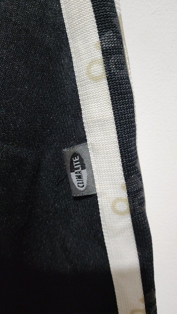 Adidas Black Track Pants with White Stripes (Category: Other Bottoms) located in Meycauayan. Submitted by MP_Shop (Listing ID 1448101054, Image 3). Description: Size: 24W x 36L inches Good Condition Color rate: 9/10 issue: may maliit na butas. last pic upload Loc: Meycauayan Bulacan Courier: J&T Mop: Gcash .