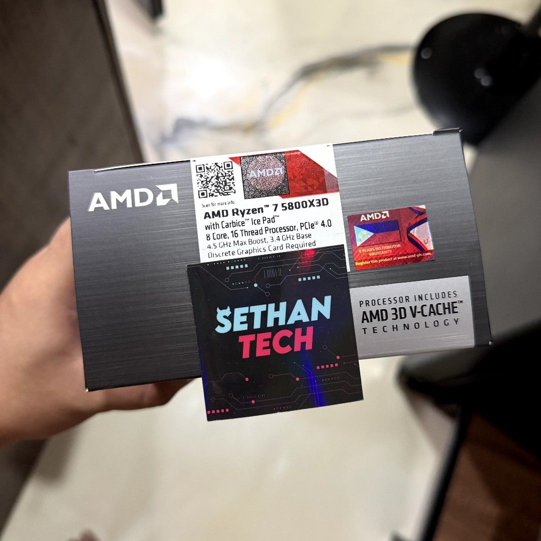 AMD RYZEN 7 5800X3D - 10TH ANNIVERSARY EDITION CPU (Category: Computer Parts) located in Baguio. Submitted by ninikat11 (Listing ID 1448267681, Image 1). Description: AMD RYZEN 7 5800X3D - 10TH ANNIVERSARY EDITION ‼️ Selling Price: 28k Brand new unit, store onhand 📌 Location: Makati for pick up ⚠️ Official Sethan Tech sales assistant here. Don't buy from scammers stealing our photos..