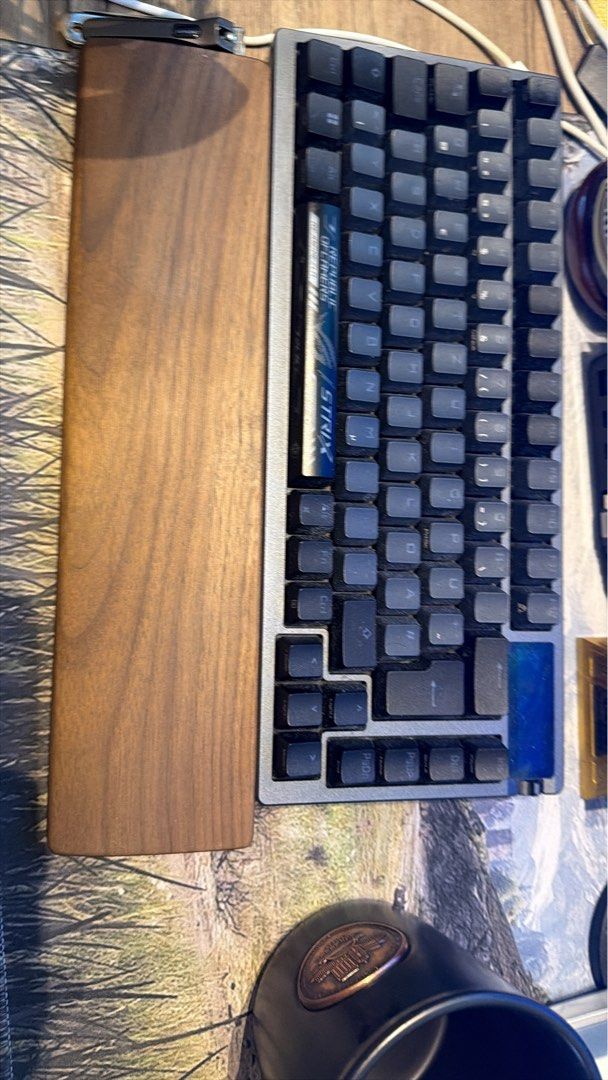 ASUS ROG Azoth Keyboard with Wooden Wrist Rest