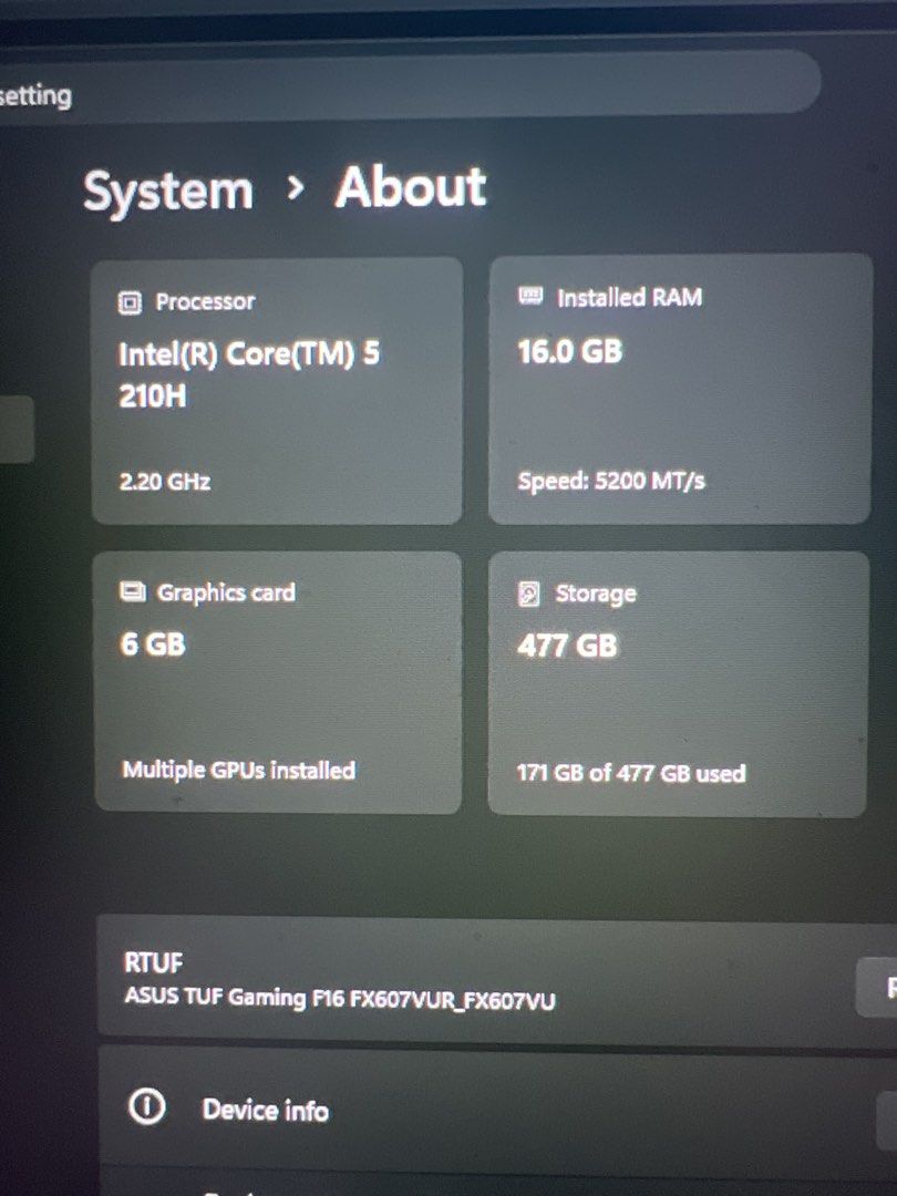 ASUS TUF Gaming F16 Laptop