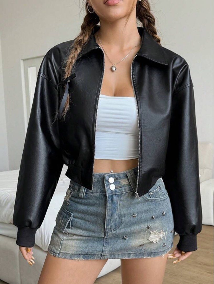 Black Leather Jacket (Category: Coats, Jackets and Outerwear) located in Manila. Submitted by dprjas (Listing ID 1447436688, Image 2). Description: unused init init sa pinas ewan ko bakit ko to binili.