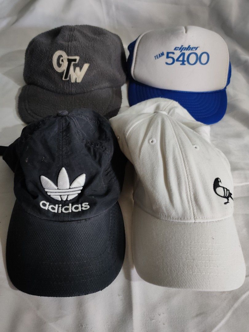 CAP BUNDLE (Category: Caps & Hats) located in Taguig. Submitted by joshferarro_ (Listing ID 1448147273, Image 1). Description: 6 caps for 700 2 Adidas Calle Vintage Racing Trucker (Otto snap) Random One size cap MLB.