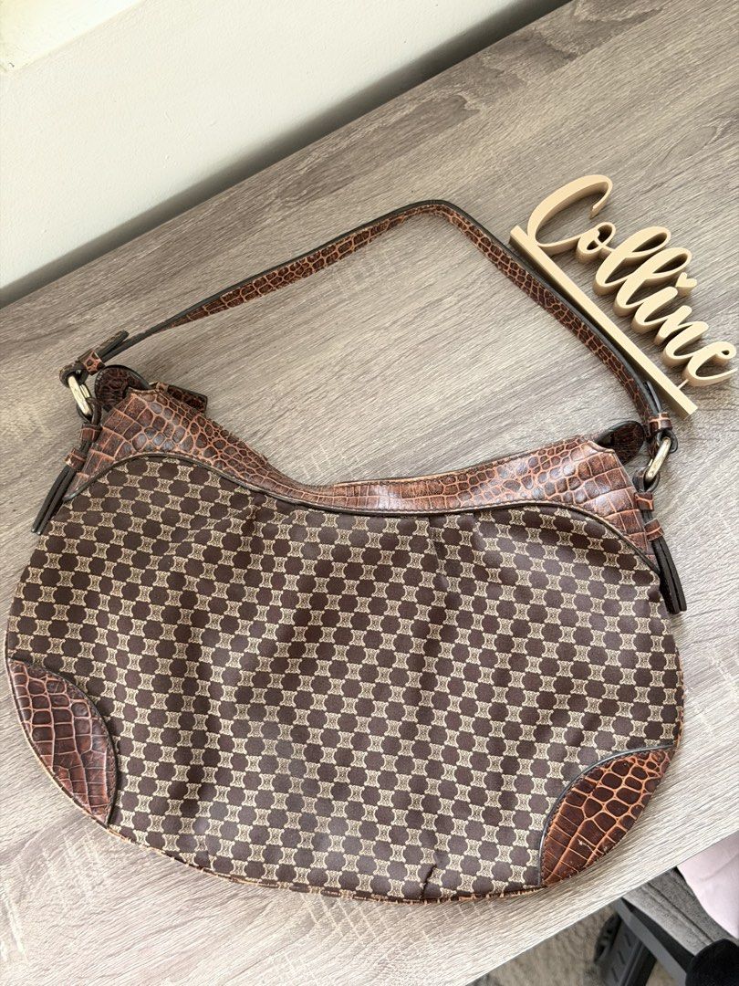 Celine Macadam Canvas Embossed Leather Bittersweet Shoulder Bag (Category: Luxury Bags & Wallets) located in Los Banos. Submitted by collineam_ (Listing ID 1448185625, Image 2). Description: - Guaranteed Authentic - Very good condition - Vintage.