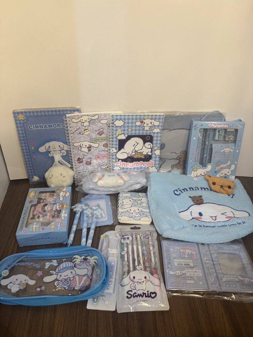 Cinnamoroll Stationery Bundle - Notebooks, Pens, Pouch & More! (Category: Stationery & School Supplies) located in Bacoor. Submitted by _jmcart (Listing ID 1448190623, Image 1). Description: - Sold as set / bundle - Unofficial - + Freebies - Gogoexpress / SDD - Gcash / BPI.