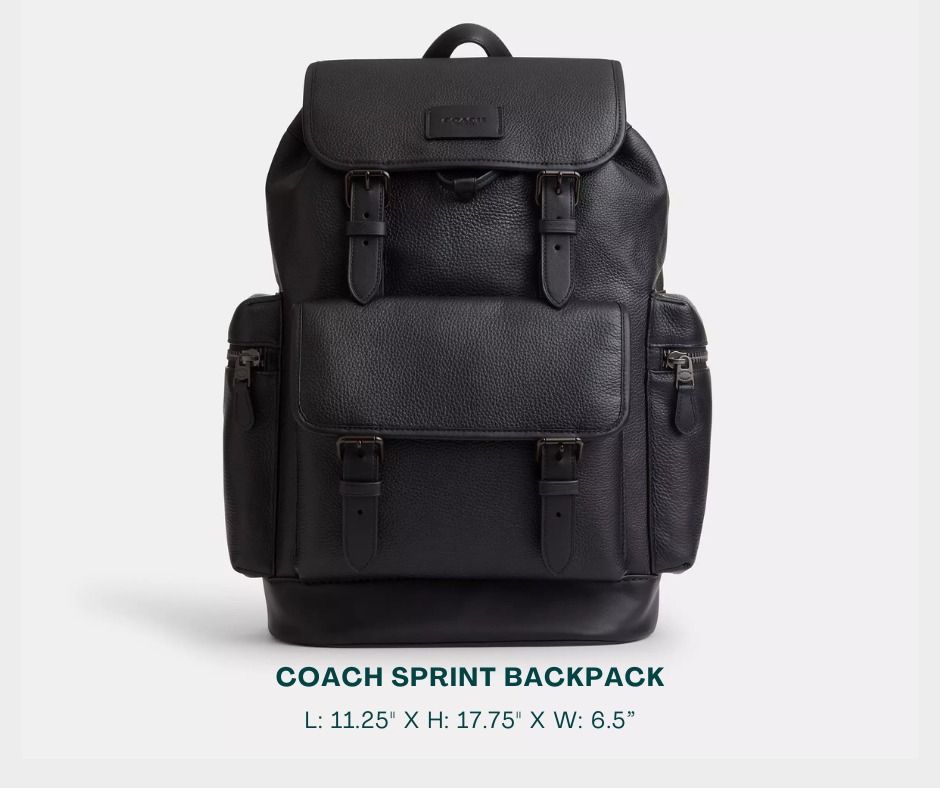 COACH Backpack for Men (Category: Backpacks) located in Manila. Submitted by moncaro.outlet (Listing ID 1448141659, Image 1). Description: COACH Outlet SPRINT Backpack - For Office or Formal Wear 💼 - In Signature Leather (Pebble Black) - Size: L: 11.25” x H: 17.75” x W: 6.5” - Inclusions: Coach Paper Bag + Dust Bag - Lowest Price Guaranteed 💯 - From DTI Registered Supplier 🫡 - For MEETUP / PICKUP / DELIVERY ✅ FB Page: Moncaro Outlet IG Page: @