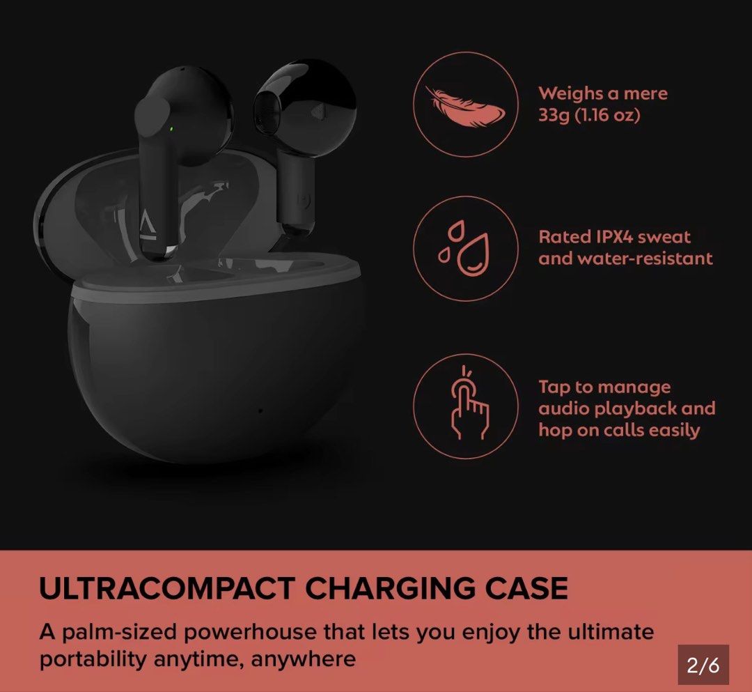Creative Wireless Earbuds with Charging Case505592482943488003