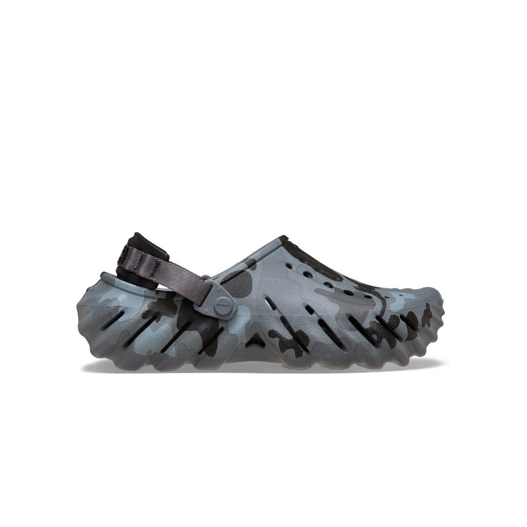 Crocs Echo Duck Camo Clog Charcoal/Black - PREORDER (Category: Slippers & Slides) located in Santa Rosa. Submitted by miqboutique (Listing ID 1448198634, Image 1). Description: Echo Duck Camo Clog Charcoal/Black m4w6-m10 ₱3,699 + SF • ETA End Aug • 1500 DP required • Guaranteed Original Fb page: Miq's Boutique.