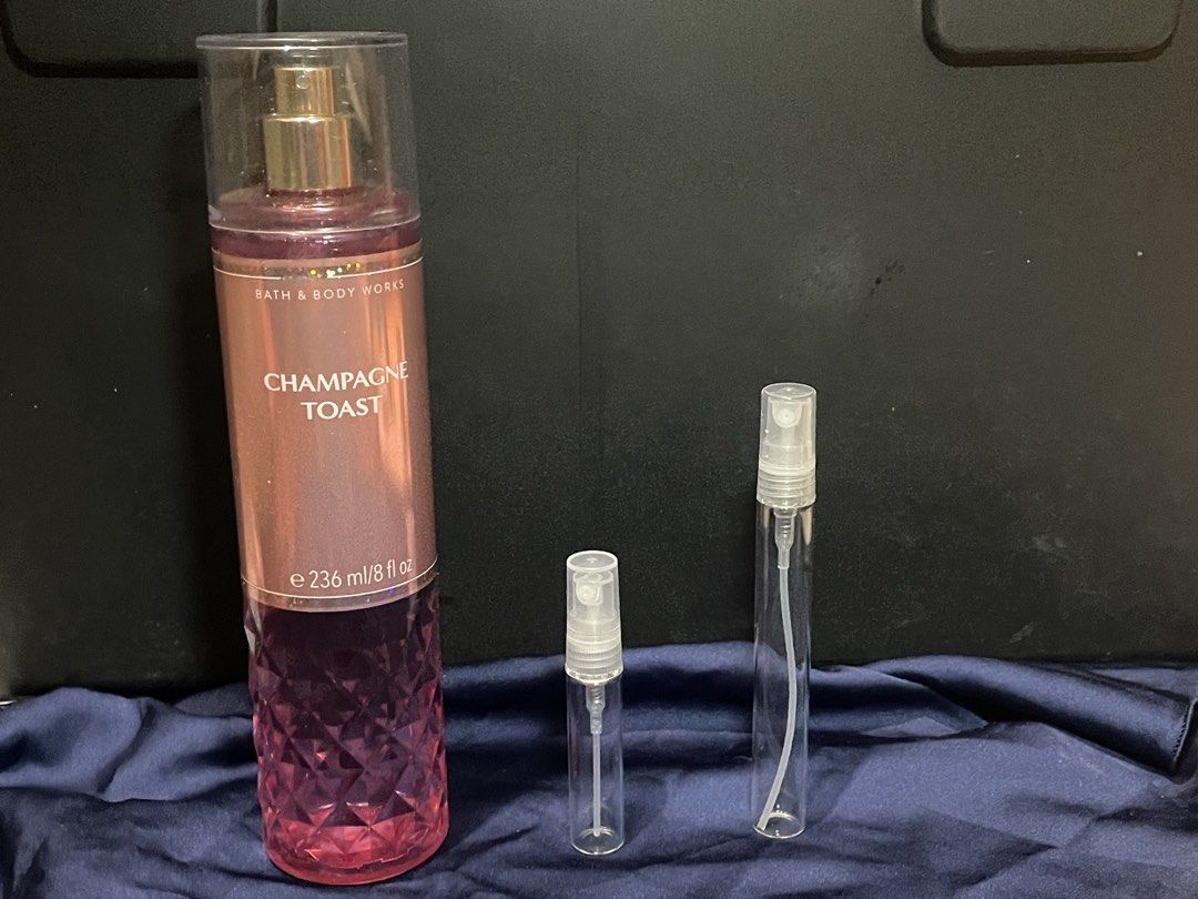 [DECANTS] Bath & Body Works | Champagne Toast (Category: Fragrance & Deodorants) located in Manila. Submitted by geliii_declutters (Listing ID 1448215899, Image 3). Description: ✨ Bath & Body Works Champagne Toast Fragrance Mist Decants ✨ Available Sizes: 5ml (PHP 55) and 10ml (PHP 89) ✨ Perfumes are from my personal collection, stored properly ✨ Orders are freshly decanted after payment confirmation ✨STRICTLY payment first for this reason. ✨ Ple