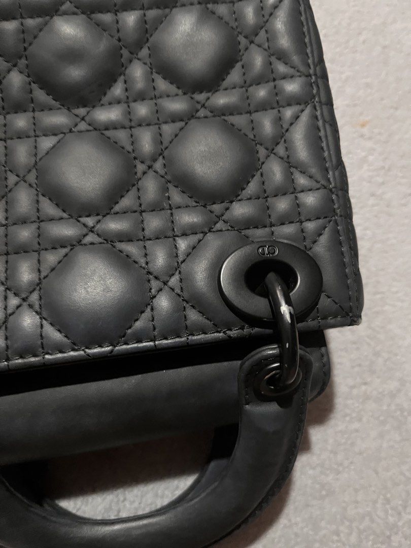 Dior Lady Dior Bag (Category: Luxury Bags & Wallets) located in Manila. Submitted by japanluxpallete (Listing ID 1448079274, Image 2). Description: - Classic Dior Lady Dior bag - Color: Black matte leather - Signature cannage stitching - Top handle and iconic charms - Size: Small - Condition: Minor scuffs on hardware and corners, overall beautiful condition.