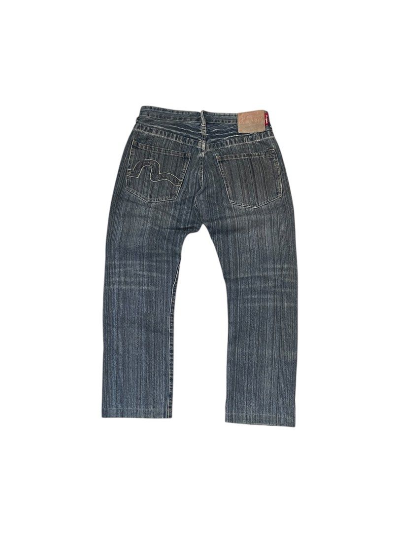 EVISU GENES SEAGULL ALL DENIM JEANS (Category: Jeans) located in Pasay City. Submitted by digital_wardrobe.ph (Listing ID 1448202137, Image 2). Description: EVISU GENES SEAGULL ALL DENIM JEANS details size: medium - large width : 34 length: 38 . 5 leg opening : 8 . 5 price: 550 location : pasay city.