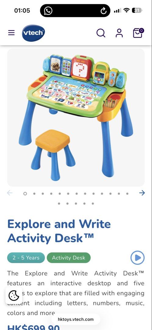 Explore and Write Activity Desk （分類：兒童傢具 - 桌子及椅子）位於 Hong Kong。 由 cht999 提交（商品編號 1448258460，圖片 1）。簡介： 。