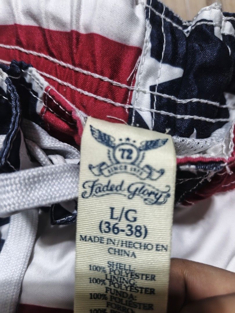 FADED GLORY BOARD SHORT AMERICAN FLAG DESIGN (Category: Swim Trunks & Board Shorts) located in Agoo. Submitted by sourceph (Listing ID 1448185016, Image 3). Description: Original authentic Faded glory board shorts trunks American flag design vintage.