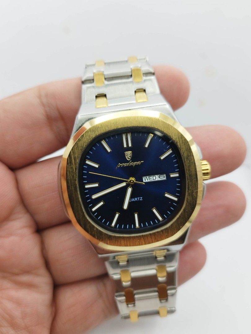 Fashion watch for men (Category: Men's Watches) located in Quezon City. Submitted by WatchProject (Listing ID 1448274152, Image 2). Description: Original poedagar watch 44mm case dm mineral glass stainless steel back stainless steel buckle lock alloy base and strap with box and free adjuster tools.