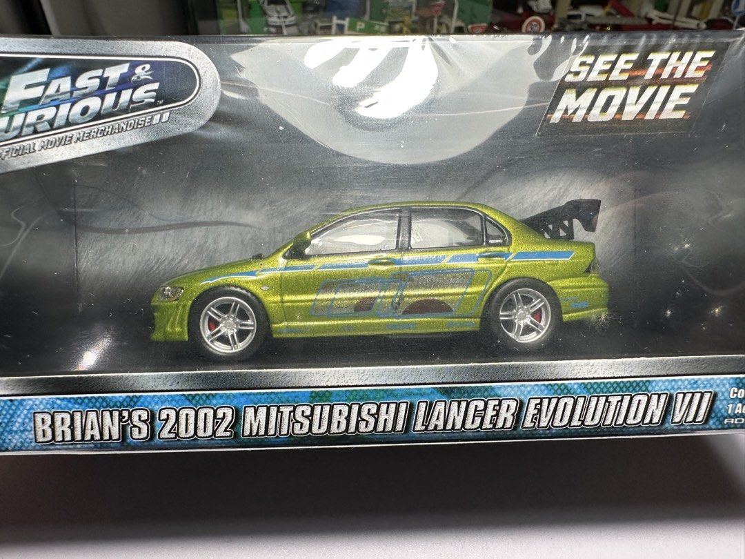 Fast & Furious Brian's 2002 Mitsubishi Lancer Evolution VII (Category: Vehicle & Diecast Models) located in Las Pinas. Submitted by tophiers (Listing ID 1448180992, Image 1). Description: - Official Fast & Furious movie merchandise. - Features Brian's iconic 2002 Mitsubishi Lancer Evolution VII. - Highly detailed collectible model. - Perfect for movie fans and car culture enthusiasts. - Own a piece of movie history. enthusiasts Brand New/ Sealed 