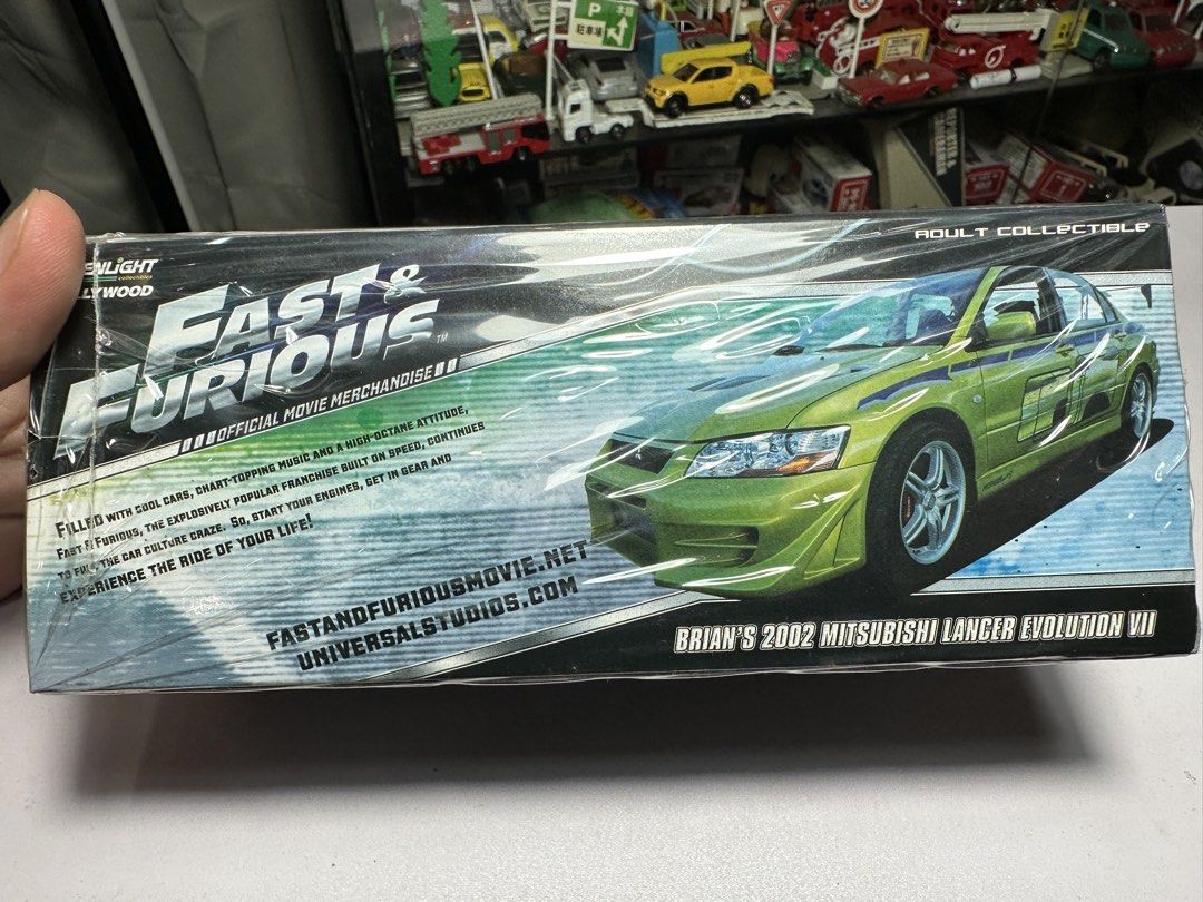 Fast & Furious Brian's 2002 Mitsubishi Lancer Evolution VII (Category: Vehicle & Diecast Models) located in Las Pinas. Submitted by tophiers (Listing ID 1448180992, Image 3). Description: - Official Fast & Furious movie merchandise. - Features Brian's iconic 2002 Mitsubishi Lancer Evolution VII. - Highly detailed collectible model. - Perfect for movie fans and car culture enthusiasts. - Own a piece of movie history. enthusiasts Brand New/ Sealed 