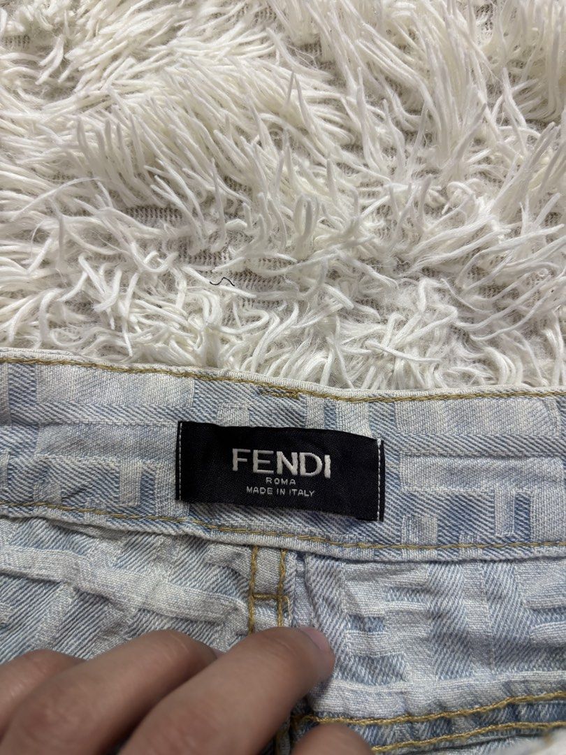Fendi Roma Monogram Denim Mini Skirt (Category: Skirts) located in Baguio. Submitted by 8luck (Listing ID 1448261650, Image 3). Description: EXCELLENT CONDITION 26 - 27 Waist.