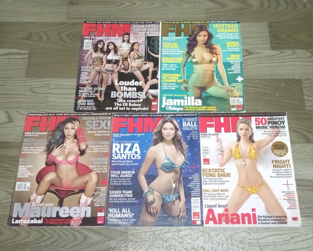 FHM PHILIPPINES MAGAZINES 2007 (Category: Magazines) located in Talavera. Submitted by thalifan46 (Listing ID 1448106994, Image 1). Description: FHM PHILIPPINES MAGAZINES 2007 ● EB BABES - APRIL 2007 ● JAMILLA OBISPO - MAY 2007 ● MAUREEN LARRAZABAL - JUNE 2007 ● RIZA SANTOS - OCTOBER 2007 ● ARIANI - NOVEMBER 2007 P150 RACH FIXED PRICE...