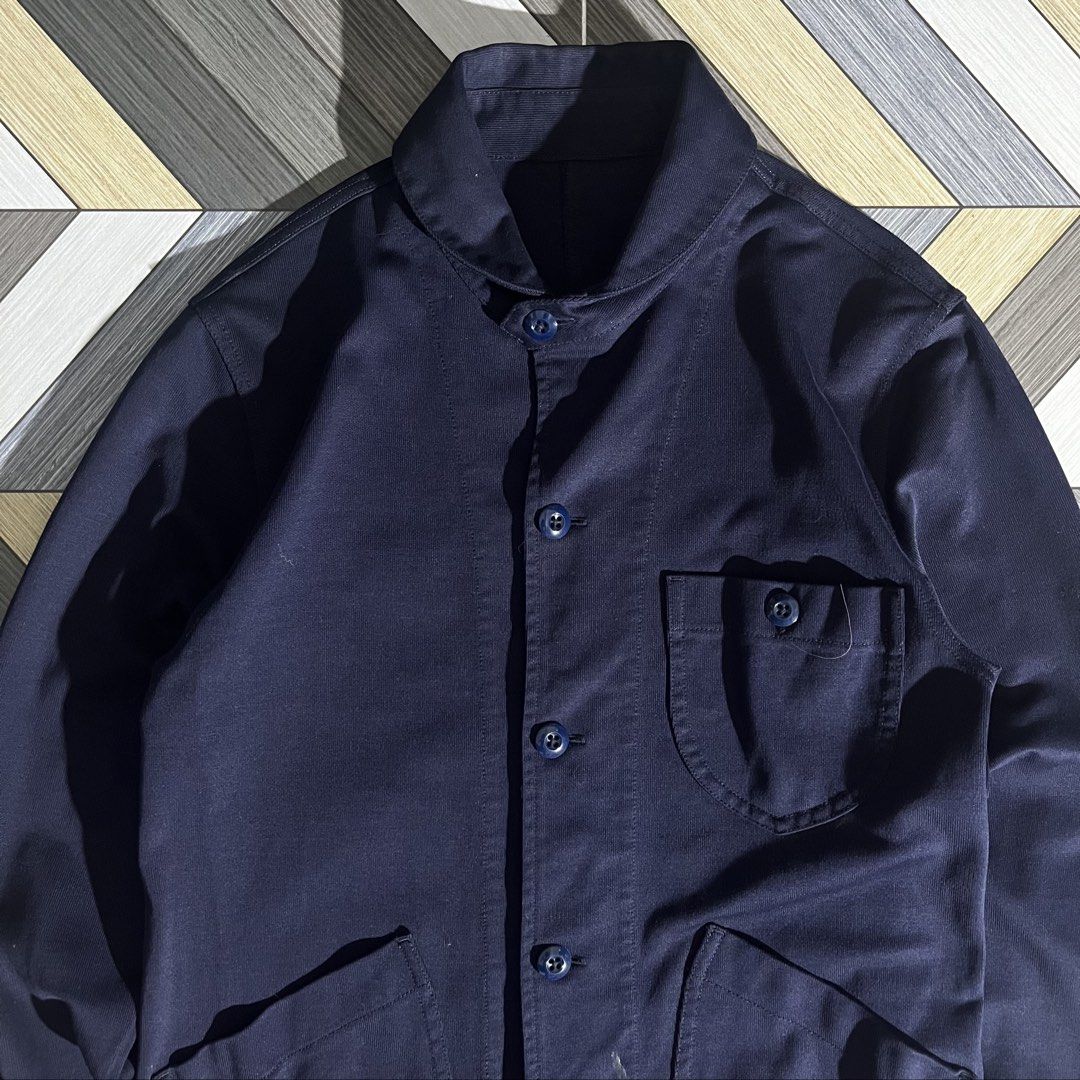 Wallace & Barnes French Work Jacket - Keaton Collar (Category: Coats, Jackets and Outerwear) located in Daraga. Submitted by th3cliquejunks (Listing ID 1448119671, Image 2). Description: Wallace & Barnes French Work Jacket - Keaton Collar Tagged Size: XS Condition: 10/10 Cut tag No major flaw Dimensions: Width: 18” Length: 26” - 2,280 Dm!.