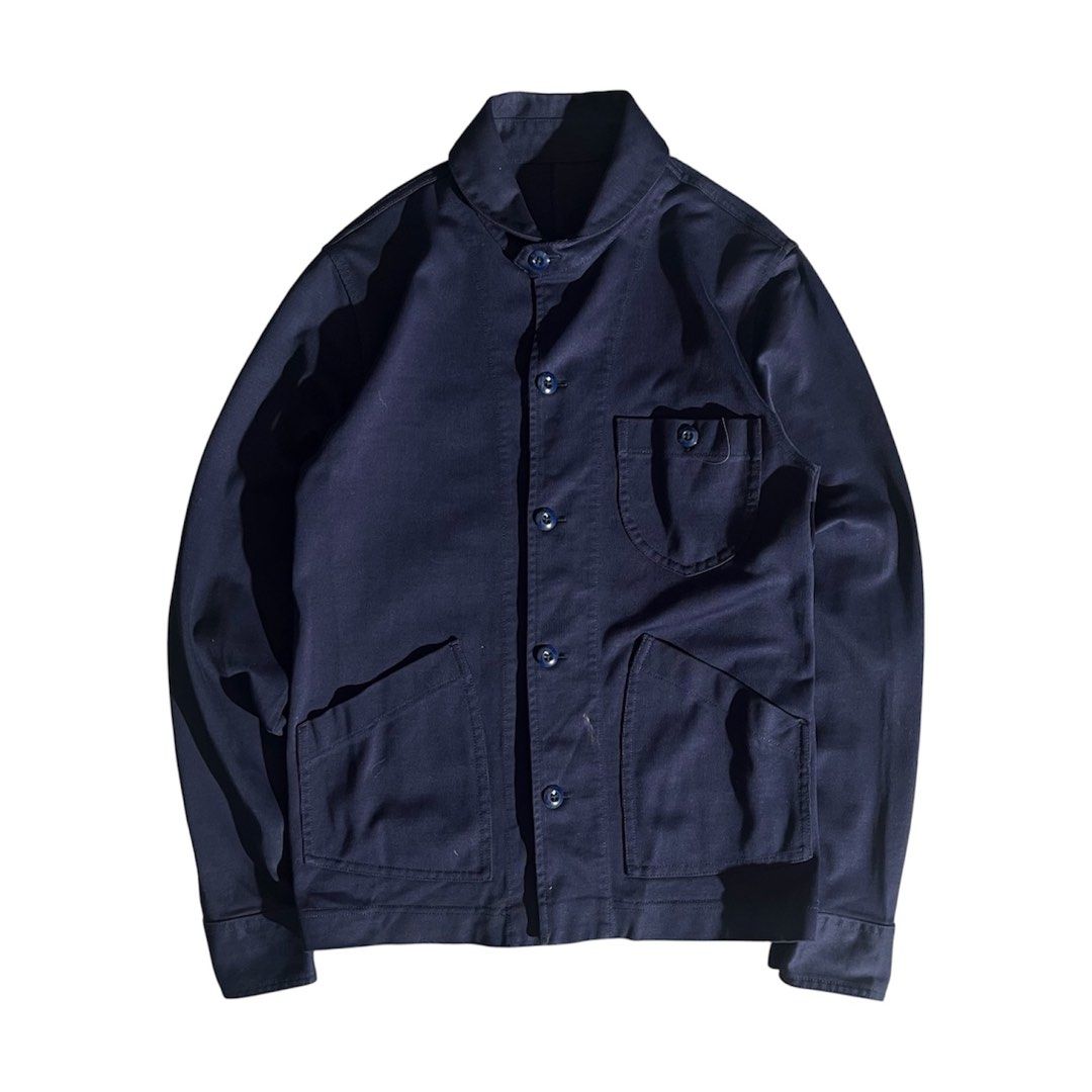 Wallace & Barnes French Work Jacket - Keaton Collar (Category: Coats, Jackets and Outerwear) located in Daraga. Submitted by th3cliquejunks (Listing ID 1448119671, Image 1). Description: Wallace & Barnes French Work Jacket - Keaton Collar Tagged Size: XS Condition: 10/10 Cut tag No major flaw Dimensions: Width: 18” Length: 26” - 2,280 Dm!.