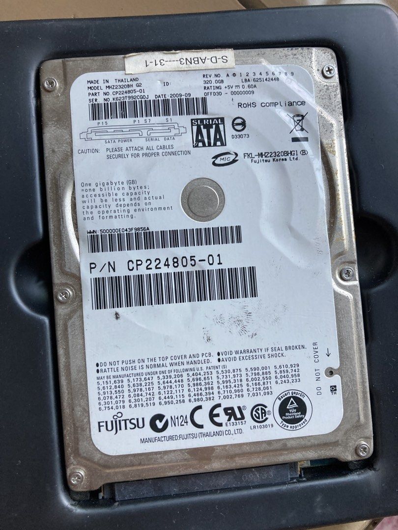 HDD 320 GB (Category: Hard Disks & Thumbdrives) located in Quezon City. Submitted by anjelo_ (Listing ID 1448231058, Image 2). Description: .