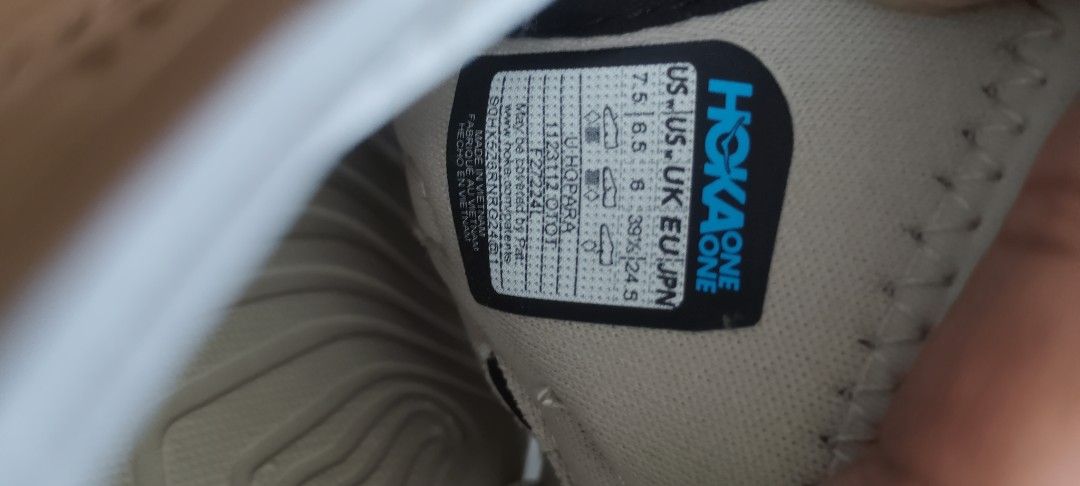 Hoka One One Hopara Sandals (Category: Sandals) located in San Mateo. Submitted by roxyj120919 (Listing ID 1448193161, Image 2). Description: - Hoka One One Hopara Sandals - Color: Light Grey - Size: US 7.5 W 6.5 M - Ideal for hiking and everyday wear - Unique design with cutouts - Thick sole for excellent cushioning - Easy to put on and take off.