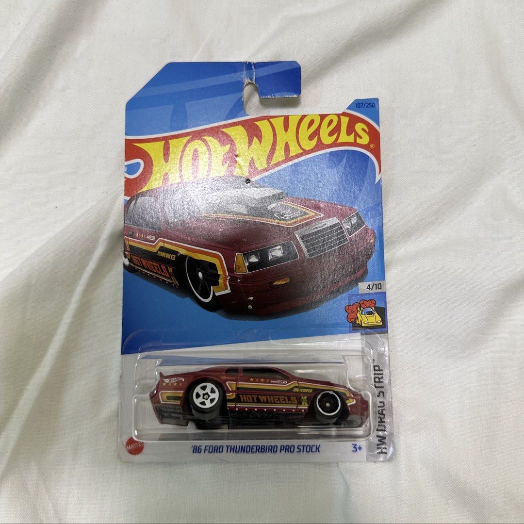 Hot Wheels '86 Ford Thunderbird Pro Stock 4/10 (Category: Vehicle & Diecast Models) located in Bulacan. Submitted by enha4lyf (Listing ID 1448248354, Image 1). Description: - Hot Wheels '86 Ford Thunderbird Pro Stock - 4th car in the HW Drag Strip series (10 total) - Collectible die-cast model - Ideal for display or play.