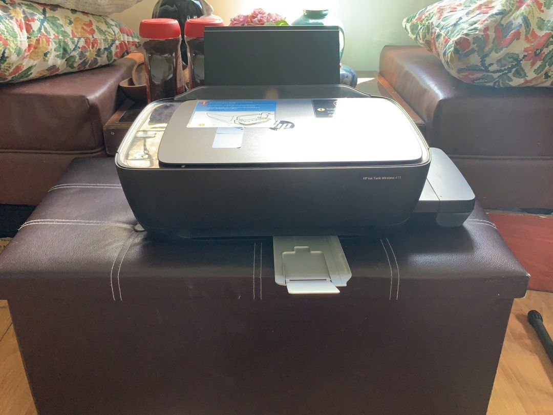 HP Ink Tank Wireless 415 Printer with Ink Bottles (Category: Printers, Scanners & Copiers) located in Agdangan. Submitted by soupiyaiya (Listing ID 1448168961, Image 3). Description: - HP Ink Tank Wireless 415 Printer -Negotiable price -No defects -Needs replacement cartridge -No power cord - Includes Black, Magenta, and Cyan Ink Bottles - Wireless Connectivity for Easy Printing - Ideal for Home or Office Use - Sold As Is - Feel free to ask quest