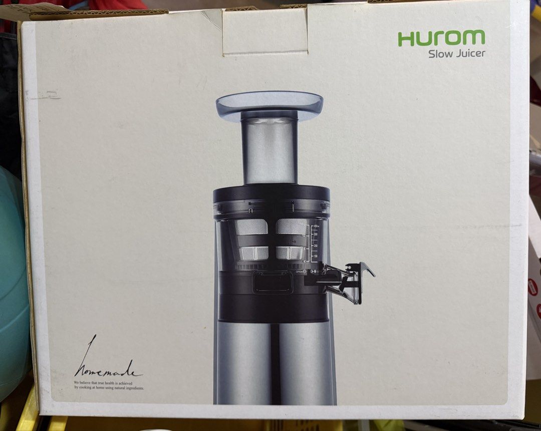 Hurom Slow Juicer (Category: Juicers, Blenders & Grinders) located in Caloocan City. Submitted by redkooky (Listing ID 1448113343, Image 2). Description: Bought it from S&R at 24,999 . See defect part in photos. Minor problem still working well. Accessories new and unused. With box. .
