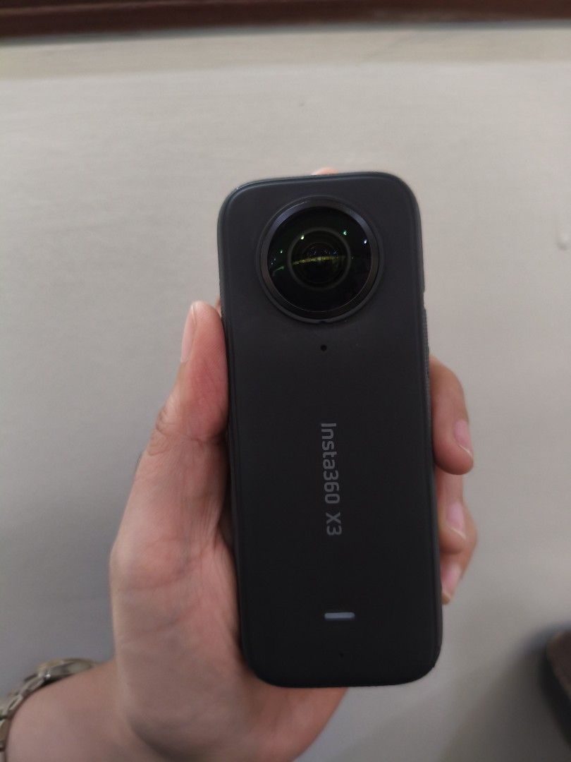 Insta360 X3 360 Action Camera (Category: Cameras) located in Quezon City. Submitted by cathian (Listing ID 1448113907, Image 2). Description: - Capture stunning 360-degree video and photos. - Features an intuitive touchscreen for easy operation. - Convenient side buttons for power and settings adjustments. - Ideal for documenting adventures and creating unique content. - Ready to elevate your next creative project. With free selfie stick Memory C
